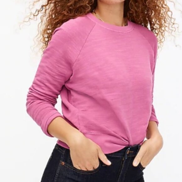 J.Crew Vintage Cotton Pullover Sweatshirt French Terry Pink Size XS - Picture 1 of 9